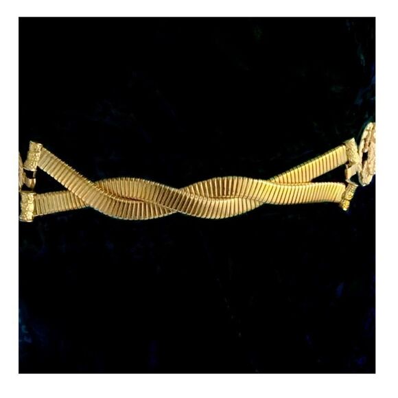 William De Lillo gold plated  Shield belt 1970’s collectible unique 29”